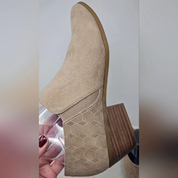 Dr. Scholls Brief Women's Faux Suede Tan Side Zip Memory Foam Ankle Boot Size 11 - Picture 5 of 14